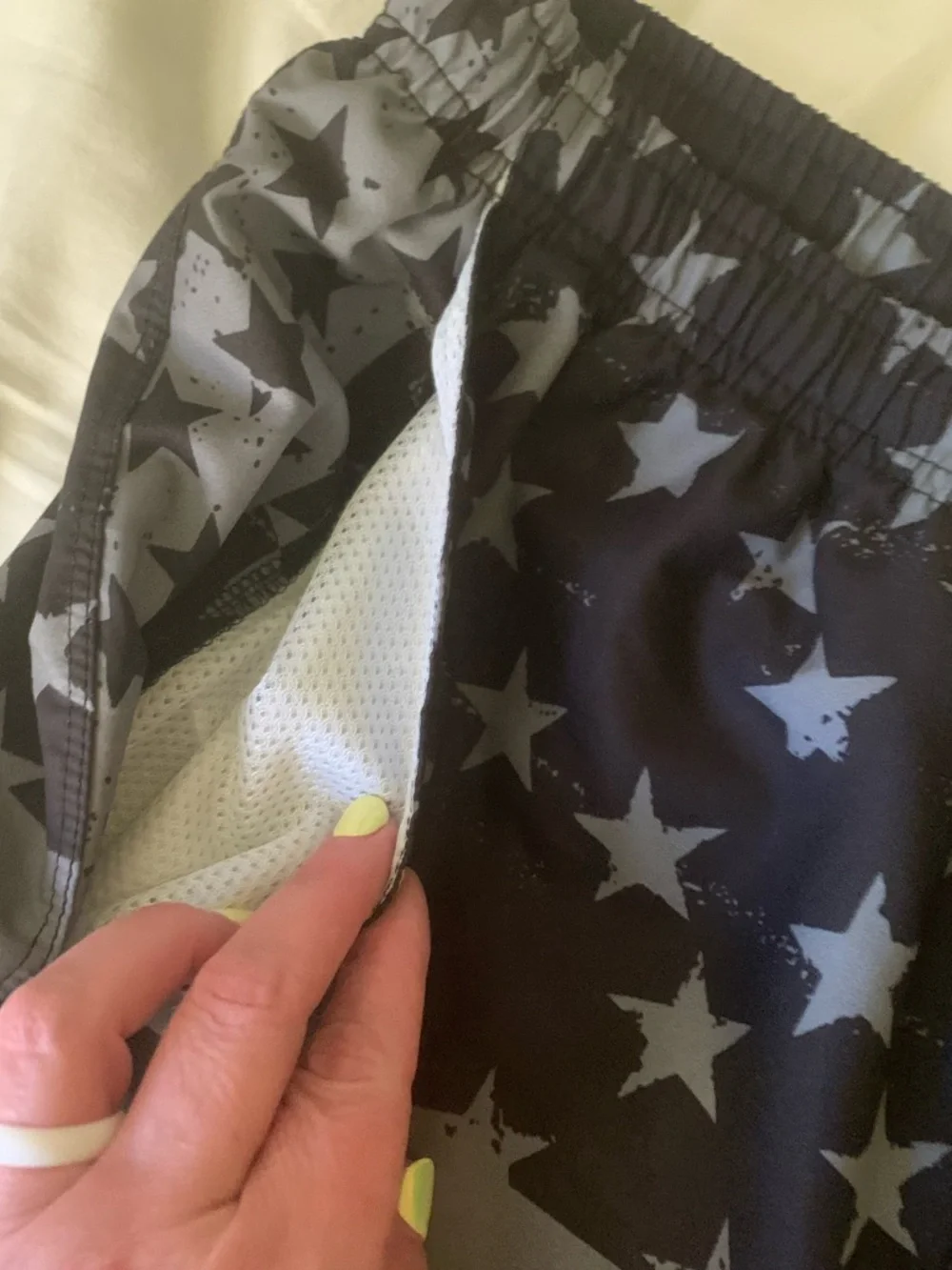 Patriotic Blackout American Flag Swim Trunks Distressed Stars Stripes